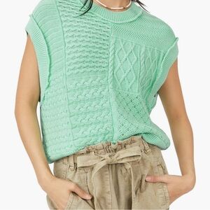 Free People Mint Green Knit Top